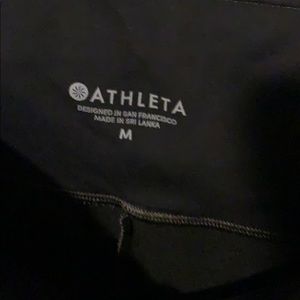 athlete black leather leggings